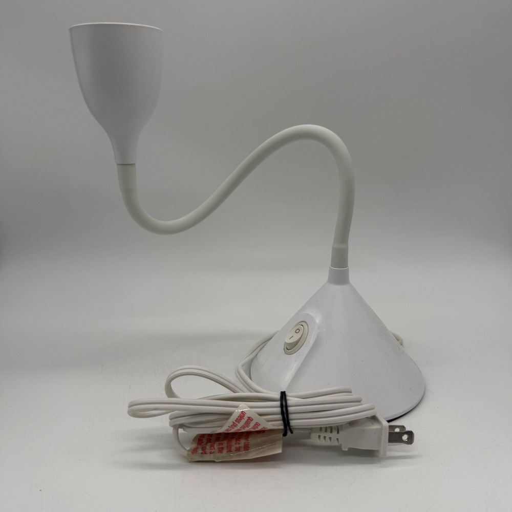 Unbranded Desk Lamp White Gooseneck Flexible Task Light Conical Base